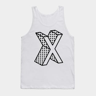 3D Ben Day Dot Isometric Letter X Tank Top